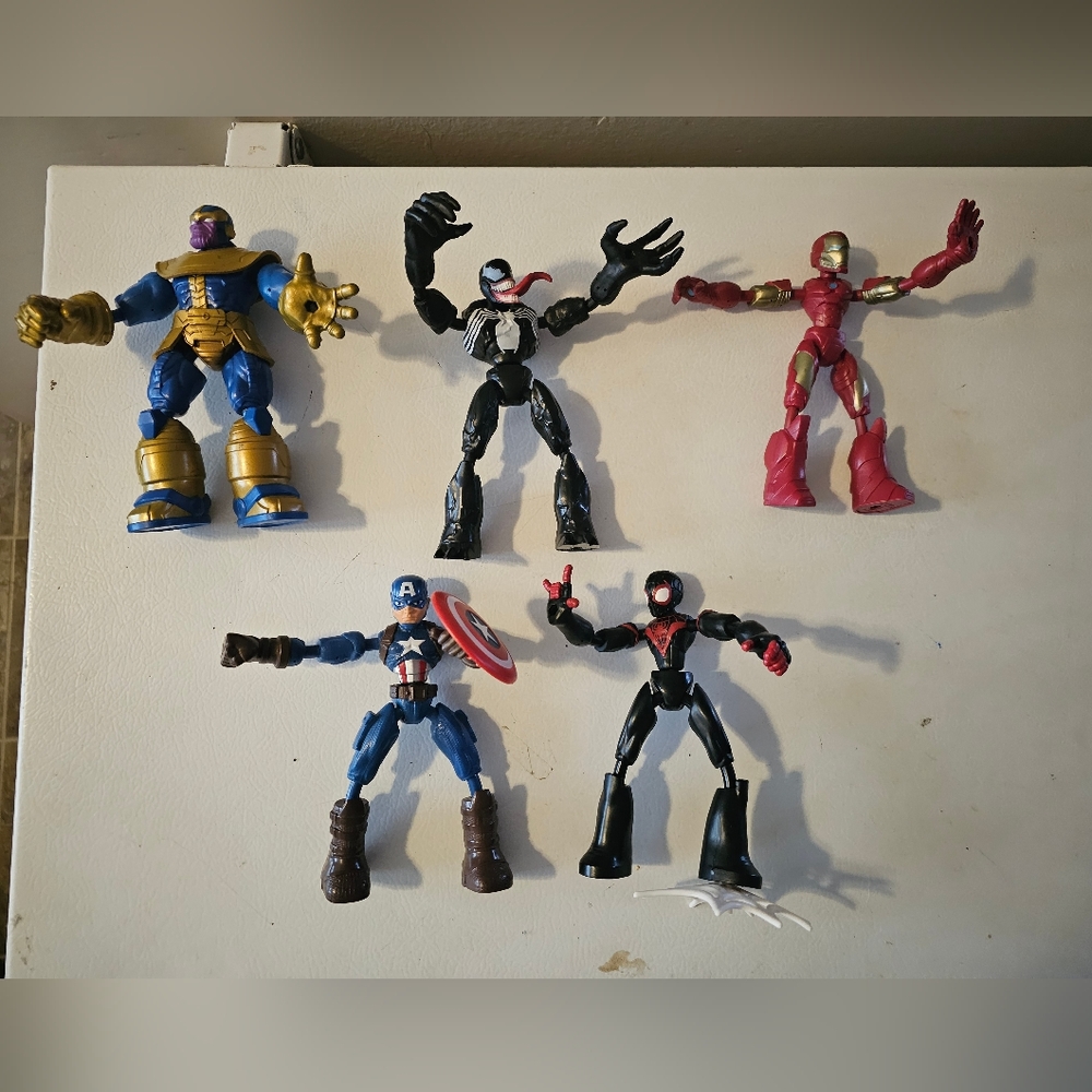 Marvel Spider-Man Bend and Flex Action Figures Set of 5